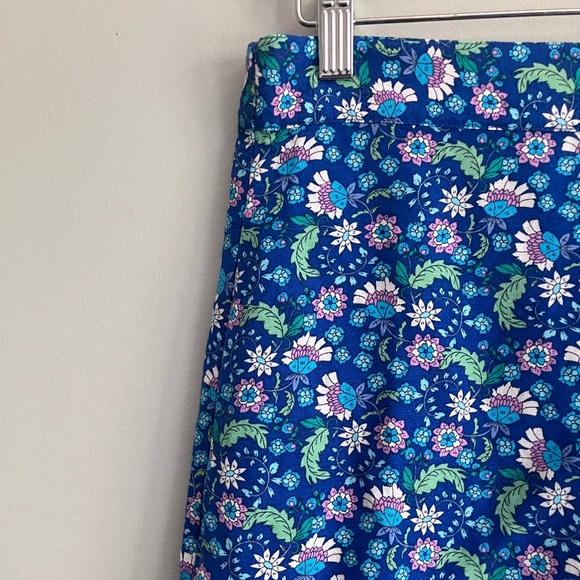 LOFT Blue Floral Faux Wrap Ruffled Skirt Size 4 (Measures like a 6) - Picture 4 of 12